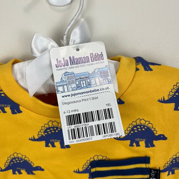 JoJo Maman Bebe Stegosaurus Print T-Shirt 6-12 Months NWT - Picture 3 of 4
